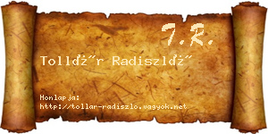 Tollár Radiszló névjegykártya
